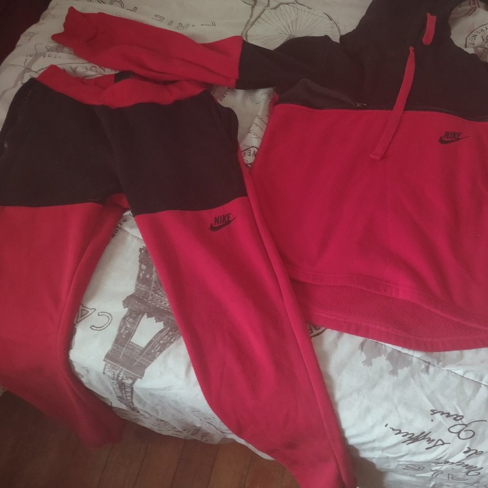 red and black nike jumpsuit